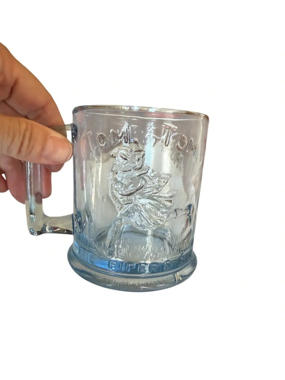 Tiara Translucent Blue Children's Nursery Rhyme Divided Plate, Bowl & Cup Set